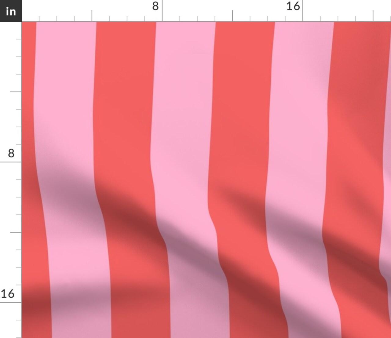 Cabana Stripe Candy Pink Large Scale Traditional Bright Vivid Custom Printed Fabric by Spoonflower Various Fabrics by the Yard or Fat Quarter